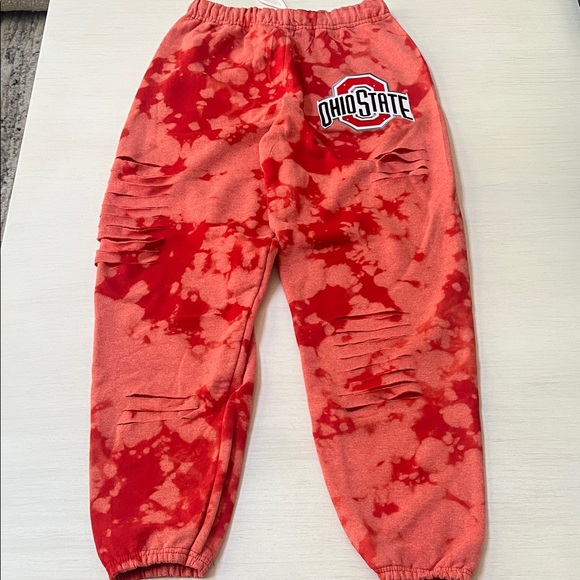 Jerzees Red Ohio State Tie-Dye Joggers - Picture 1 of 4